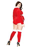 Christmas theme (woman), costume shorts, velvet, lacing, glitter, high waist, plus size